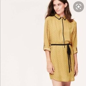 Elegant Yellow Shirt Dress